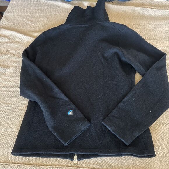 Kuhl Sweater Womens Size Large Black Merino Wool Full Zip Outdoor Camp Hike - Picture 8 of 9